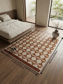 1 buah Karpet Ruang Tamu Geometris Cokelat Kemerahan. Cocok untuk Dapur, Ruang Makan, Kamar Tidur, Dekorasi Liburan, Dalam/Luar Ruangan, Kantor, Lobi, Keset Anti Selip, Karpet Kamar Mandi, Lorong, Karpet Area Belajar/Bermain Game. - Rust Brown - View 14