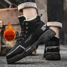 zhenyuezu Autumn/Winter Mid-Calf Plus Size Fashionable Comfortable Snow Boots, Thermal Lined Warm Interior, Excellent Grip, First Choice For Outdoor Sports And Leisure In Autumn/Winter - Black - View 5