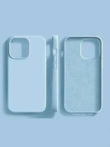 2.0mm厚液態矽膠手機殼 全包覆保護套 適用於 Apple 16 15 14 13 12 11 Pro Max 系列 - 淺藍色 - 查看 1