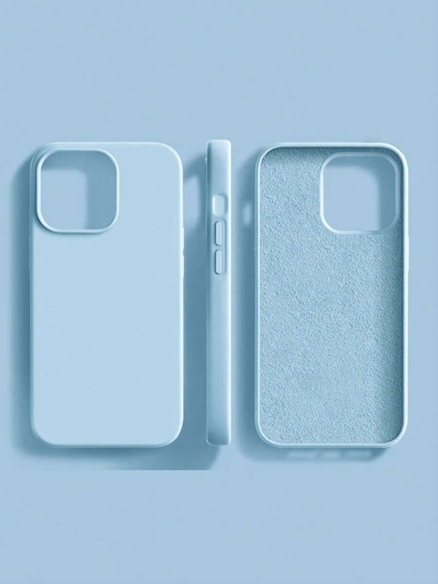 2.0mm厚液態矽膠手機殼 全包覆保護套 適用於 Apple 16 15 14 13 12 11 Pro Max 系列 - 淺藍色 - 查看 1