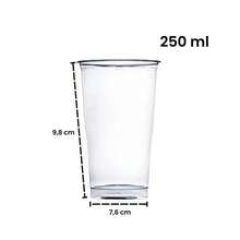 250Un Copo De Plástico 250ml Transparente Descartável - Transparente - Visão 3