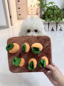 Carrot Pattern Dog Snuffle Mat, Interactive Foraging Puzzle Pet Toy, Soft Plush Washable Slow Feeding Training Mat, Stress Relief Sniffing Mat For Small And Medium Cats And Dogs - Multicolor - View 11