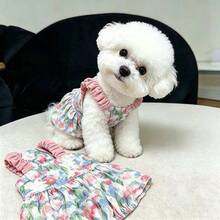 Summer Floral Spaghetti Strap Pumpkin Dress For Small Dogs, Breathable Cute Pet Vest Sun Dress, Bichon Frise Teddy Puppy Clothes - Multicolor - View 3