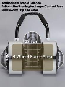 Automatic Rebound Ab Roller, Men And Women Abdominal Muscle Training Tool, Home Fitness Abdominal Workout - Grey - View 4