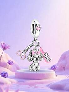 1pc Fashion Poodle Pendant, Suitable For Women's Bracelet, Bangle, DIY Jewelry Making - Style 2 - View 9