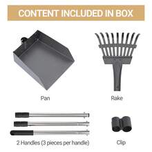 Pooper Scooper For Dogs, Metal Poop Scooper Tray And Rake Set With Adjustable Long Handle, Dog Pooper Scooper For Pet Waste Removal - View 5