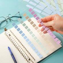 Morandi-Farbe Macaron halbtransparente Index-Aufkleber, beschreibbare Seitenreiter für Planer, Tagebuch, Dokumente und Aktenklassifizierung, Bürobedarf - A - Übersicht 1