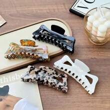 1 pieza Pinza de pelo con lazo grande estampado de leopardo, material grueso vintage, adecuado para cabello grueso, accesorio de pelo vintage hueco, adecuado para cabello grueso, pinza de pelo primavera/verano, pinza de pelo para uso diario - Multicolor - Ver 9