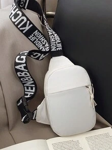 個性化新款男士米蘭印花胸腰包，方便攜帶，單肩手機包 - 彩色 - 查看 2
