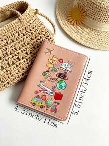 1 Pc Cute Airplane Print Passport Cover, Travel Passport Holder, Waterproof ID & Credit Card Organizer, Travel Accessories - Multicolor - View 10