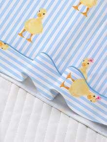 2pcs/Set Women's Pajama Set, Little Duck Print, Women's Loungewear, Spring/Summer Holiday Outfit, Short Sleeve Top And Shorts Set - Blue - View 6