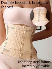 Cinturón ajustable con hebilla, entrenador de cintura para mujeres, ropa interior moldeadora para control del abdomen - Albaricoque - Ver 7
