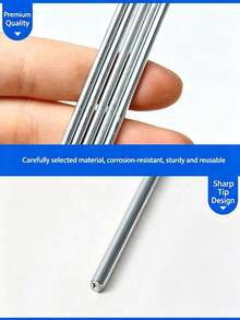 20pcs/30pcs Garden Tent Stakes, High-Quality Corrosion-Resistant Sharp Slanted Head Heavy-Duty Reusable Straight Round Metal Stakes, Sturdy Ground Pegs For Camping, Yard Landscaping, Beach Picnic, All-Season Outdoor Scenarios - Type 7 Ground Stakes - View 6
