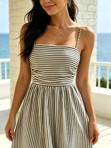 Women Midi Dresses - Black - View 5