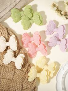 10er Pack mehrfarbige bedruckte Schleifen-Haarspangen, rutschfeste Seiten-BB-Clips zum Fixieren von losem Haar, sanfter Stil für Frühling/Sommer-Schuloutfits - Gemischte Farbe - Übersicht 3