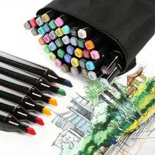 Personalized 48/24 Color Dual-Tip Marker Pen Watercolor Pen Set Professional Anime Painting Design Art Supplies - Sets - View 6