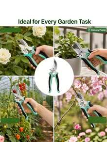 Gunting Kebun Stainless Steel untuk Memangkas Ranting Pohon Buah dan Bunga, Gunting Kebun Profesional, Gunting Hemat Tenaga - A - View 5