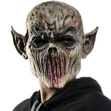 1 buah Topeng Lateks Monster Alien Bertelinga Lancip Warna Abu-abu, Cocok untuk Pesta Horor Halloween/Kostum Ruang Pelarian, Barang Terlaris - MultiWarna - View 4