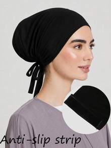Gorra de terciopelo negro con cintas antideslizantes