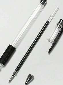 1支 0.5mm 中性子彈頭凝膠筆，黑色碳纖維墨水圓珠筆，學生/辦公寫作用品，學校用品，返校季 - 黑色 - 查看 5