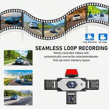 SKYWORTH SIDAKEYE 360°全景5通道行車記錄器，支援1080P全高清錄影，配備前、後、左、中、右車內攝影機，具備夜視、循環錄影功能，適用於汽車，支援倒車輔助、150MAH電池、防碰撞與防盜錄影等多項功能 - A - View 4