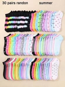 50 Pairs Women's Short Socks, Soft And Comfortable, Casual Versatile, Student Short Socks, Suitable For Valentine's Day Gift Or Outfit, Random Colors - Multicolor - View 15