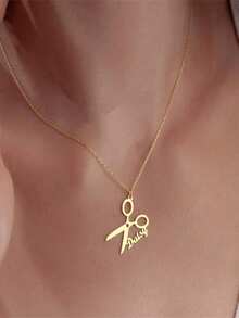 1pc Fashion Personalized Gentle Exquisite Customized Name Necklace, Fashion Personalized Jewelry, Fashion Accessory, Best Gift For Friends And Family, Suitable For Daily, Party, Christmas And Other Occasions, Elegant Hip-Hop Style, Suitable For Thanksgiving, Christmas, Easter, Valentine's Day And Other Holidays. Gold, Fashion, Colorful, Vintage, Minimalist, Suitable For Anniversary - Multicolor - View 4