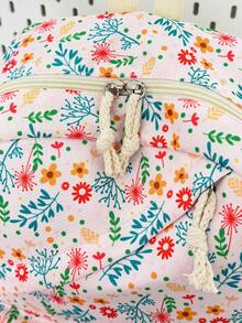 1 Set Casual College Style Floral Pattern Backpack Set, Includes Backpack, Lunch Bag And Pencil Case, With Laptop Compartment, Adjustable Shoulder Straps, Multi-Pocket Large Capacity, Multi-Function School Bag Set, Suitable For Girls/Teenagers/College Students/Graduates Daily Use/Vacation/Travel/Back To School. - 2347 - View 11