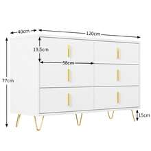 Elegant Sideboard With Modern Design, White And Gold Accents - 白色 - 查看 5