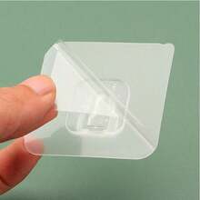 Transparent Unmarked Holeless Installation Snap Clips For Hanging Power Outlets And Picture Frame Decor, Suitable For Bathroom, Kitchen, Office - A - View 6