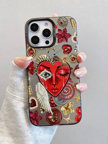 Cover per telefono con design a cuore, decorata con fiori e stelle, compatibile con iPhone17, 16, 15, 14, 13, 12, 11 Pro Plus e Pro Max. Materiale TPU antiurto. Un regalo perfetto per familiari, amici, bambini, compleanni, feste primaverili, partner e San Valentino. - Multicolore - Visualizzare 2