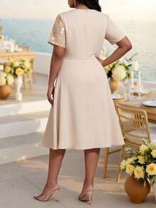 Fleurora Elegant Women's A-Line Party Dresses Formal Dress Elegant Dresses For Women Graduation Dress Wedding Festival Outfits For Women Graduation Summer - Apricot - View 2