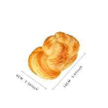 1pc Soft Bread Food Prop Model, Croissant Twisted Bread, PU Material Sample Display Product, Furniture Decor, Material, Perfect As A Gift For Family, Friends, Birthday Gift - Multicolor - View 8