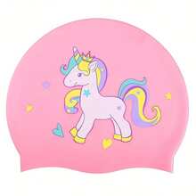Silicone Cartoon Unicorn Swimming Cap, Suitable For Short/Wavy/Medium-Long Hair, Waterproof Anti-Slip Swimming Hat, Beach Essentials, Beach Accessories, Pool Float - Multicolor - View 12