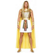 Trang phục hóa trang nam Carnival chiến binh Ai Cập vàng phong cách Ai Cập cổ đại cho người lớn, đồ cosplay tiệc hóa trang bao gồm áo choàng, mũ đội đầu, thắt lưng và băng đeo cổ tay - Nhiều màu - Xem 3