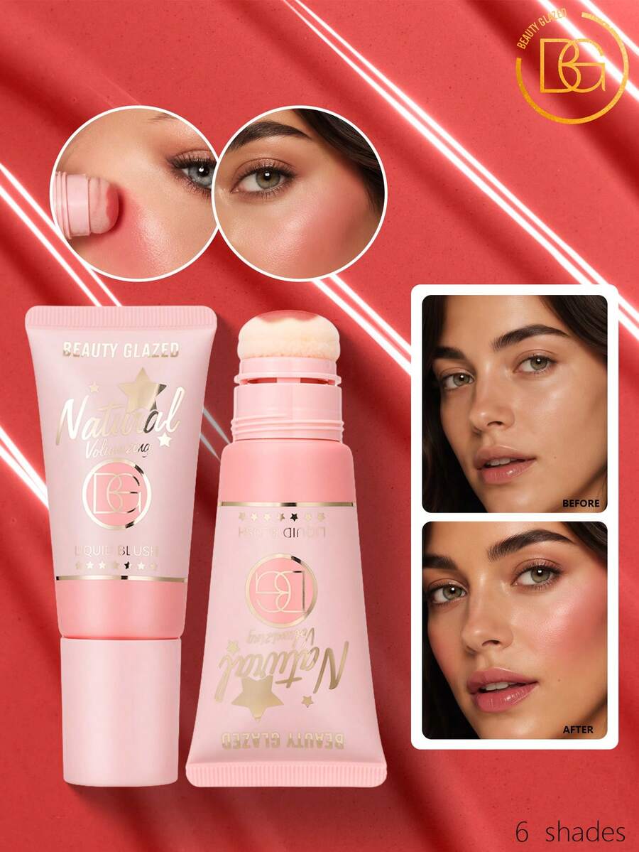 beauty glazed Blush 化妝品 液體腮紅 柔滑奶油霧面液體腮紅棒 自然妝感頰彩 長效輕盈保濕腮紅 - #04 - 查看 1