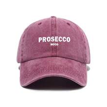 男士棒球帽 日常極簡風 Prosecco 葡萄酒字母印花 復古做舊水洗 軟頂 防曬帽 - A - 查看 8