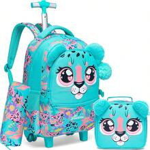 Girls' Rolling Backpack With Crossbody Bag And Pencil Case, Cute Portable Student School Bag - Rolling Backpack - View 2