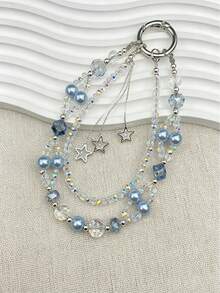 1 buah Liontin Kristal Mutiara Air Tawar Berlapis Ganda, Liontin Bintang Berlian Imitasi Berkilau Seperti Peri, Liontin Tas Anti-Hilang, Rantai Ponsel, Dekorasi Dompet - MultiWarna - View 1