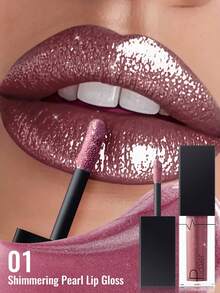Pudaier Metallic Pearl Liquid Lip Gloss - Diamond Shine Waterproof Liquid Lipstick, Suitable For Daily And Party Makeup, Essential Beauty Tool For Women, Perfect For Parties And Music Festivals - 01 - View 8