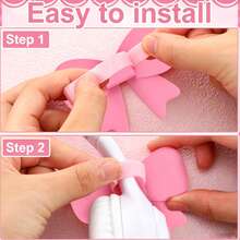 2pcs Pink Bowknot Decor Headphone Accessories Cute Printed Bowknot Fashionable Headphone Attachments Christmas Gamer Gift For Her Women Gamer Ribbon - View 6