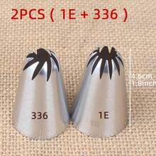 Large 304 Stainless Steel Cake Piping Tip 1E, Suitable For Cream Puffs, Cookies, Roses, Cupcakes, Home Wedding Birthday Cake Baking Tool - Multicolor - View 5