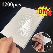 1200/480pcs Hexagonal 3D Foam Point Double-Sided Adhesive Tape: Strong And Thick Foam Tape, Highly Suitable For Creativity, Art And Craft Items, Office Use, As Well As Balloon And Wedding Decoration. - A - View 1