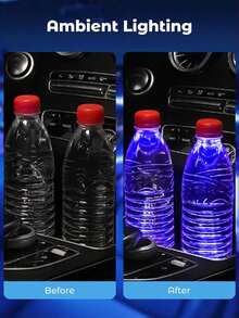 1/2pcs RGB LED Car Cup Holder Light, 7-Color Touch Sensor Cup Mat, USB Rechargeable Waterproof Interior Atmosphere Light, Car/SUV/Truck Cup Holder Decoration Accessory, Gift For Men And Women - LED - View 6