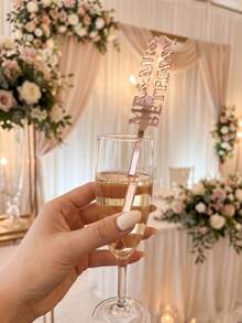 1/10/20pcs Personalized Wedding Drink Stirrers, Customized Name Stir Sticks, Customized Name Cocktail Sticks, Suitable For Weddings, Bachelor Parties, Any Celebration, Glass Decor And Cocktail Bar Accessories, Engagement Party Stir Sticks, Valentine's Day Gift, Gift For Him/Her - Multicolor - View 9