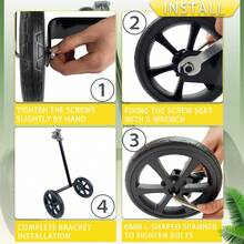 Adjustable Height String Trimmer Support Wheel With 26mm Handle Clamp 6 Wheels Walk Behind String Trimmer Auxiliary Attachment - C - View 5