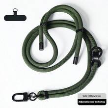 Lanière de téléphone bandoulière réglable, chaîne de téléphone flexible anti-perte, accessoire universel pour smartphone, anneau de porte-clés pratique, corde d'escalade tressée en polyester, anti-chute pour sports de plein air, randonnée et course - Multicolore - Voir 8