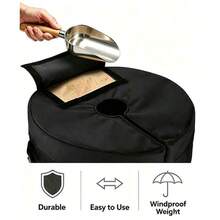 Outdoor Patio Umbrella Weighted Sandbag, Yard Beach Tent Windproof Heavy Sandbag, Round Fillable Umbrella Base Weight Bag - Black - View 4