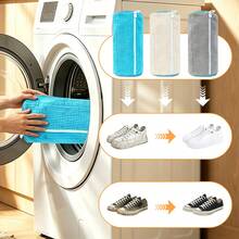 Shoe Washing Bag, Multi-Color Options, Suitable For Washing Machine And Dryer, Reusable Shoe Bag, Shoe Cleaning Bag For Sneakers, 360 Degree Deep Cleaning For All Shoe Types, Invisible Zipper, Large Capacity, One Shoe Bag Can Hold 2 Shoes, Suitable For Washing Underwear And Panties - Pack Of 4 (1 White + 1 Blue + 1 Gray + 1 Mesh) - View 4