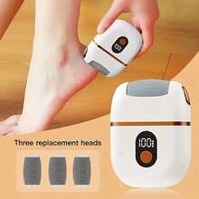 1 USB Charging Electric Foot Grinder, Three Replaceable Grinding Heads, 3-Speed, Used To Remove Cracked Heels And Calluses - Thick Faux Leather Polishing, Portable And Easy To Use, USB Charging, Suitable For Hand And Foot Care - Multicolor - View 4